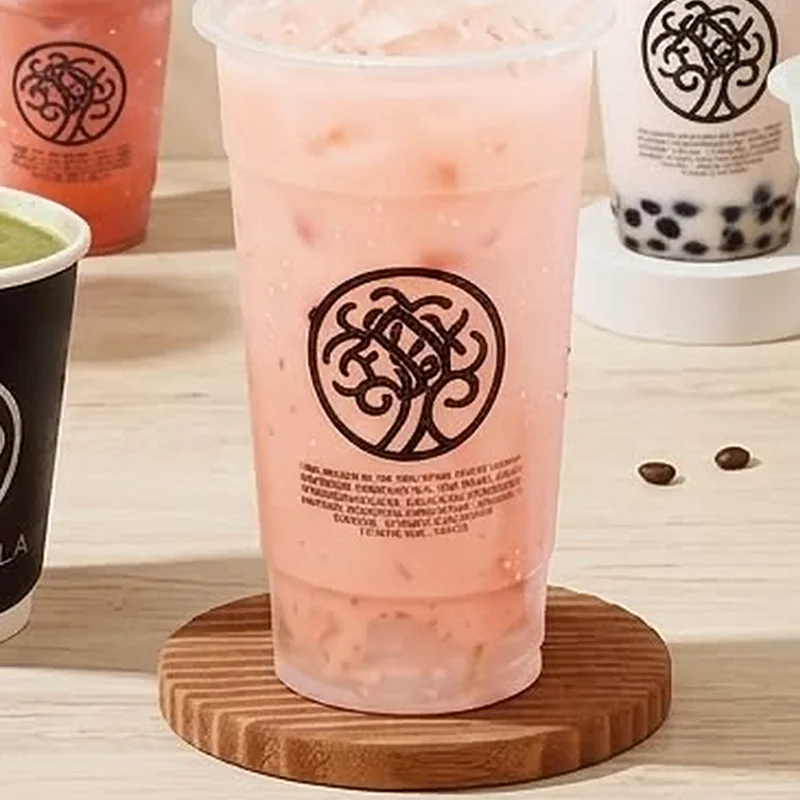 Malunggay-Collagen Pink Rose iced drink with lychee nata in a Vita Bella venti cup