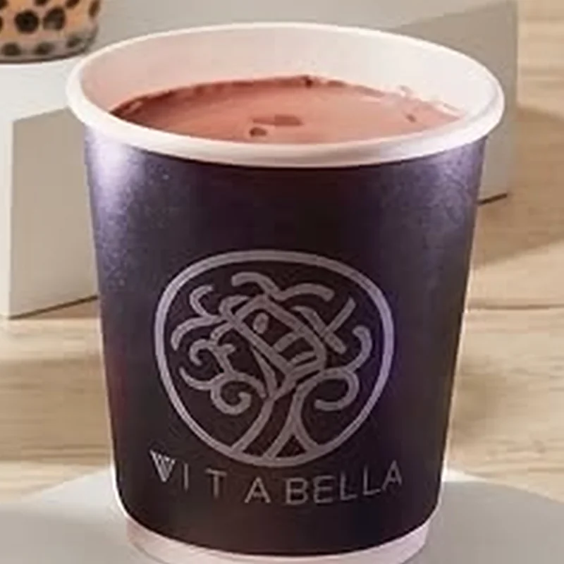 Malunggay-Collagen Red Velvet Cheesecake Galore frappé in a Vita Bella cup